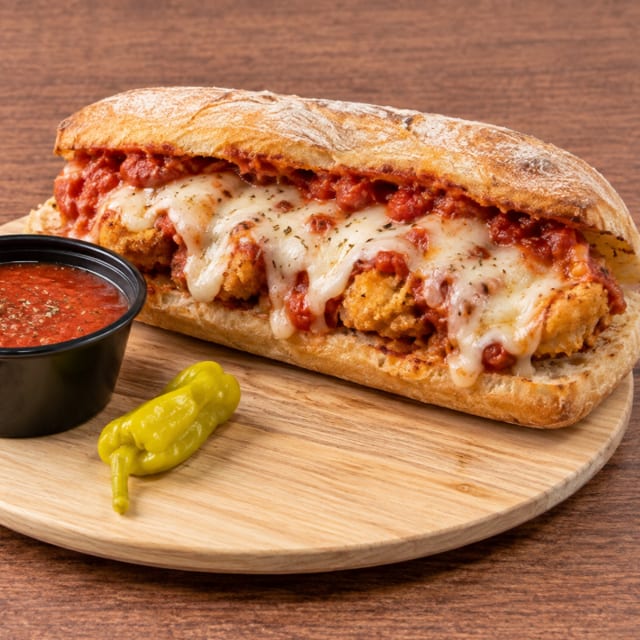 The Vegan Chicken Marinara Sandwich.