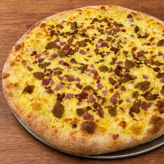 3 Meat Breakfast Pizza